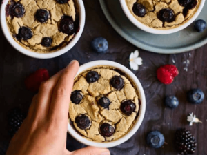 Blended Baked Oatmeal Recipe with Blueberries